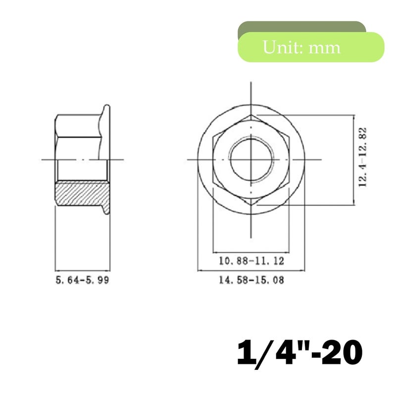 sotoolstop Store 1/4"-20 Flange Nuts, 304 Stainless Steel Serrated Flange Hex Lock Nuts, 20Pcs-Pack - Image 4
